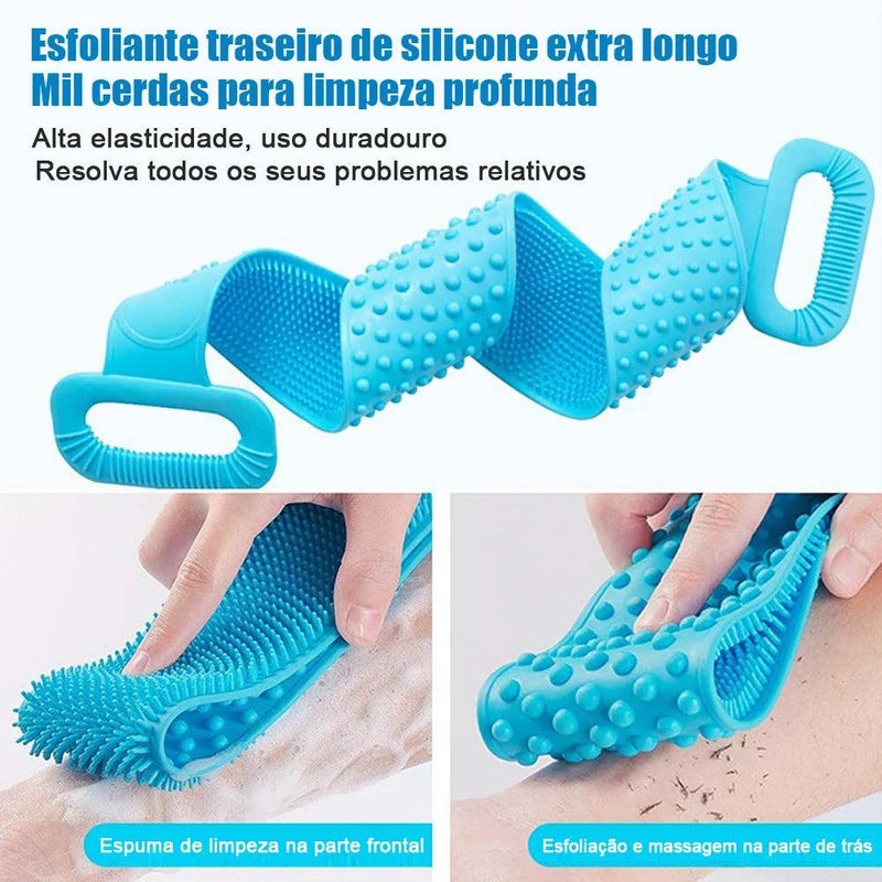 Body Silicone Brush Scrub Body Exfoliating Sponge Brush Bathroom Shower Back Brush Bath Scrub Clean Tool Stain Removal Bath Belt - Imperio Js