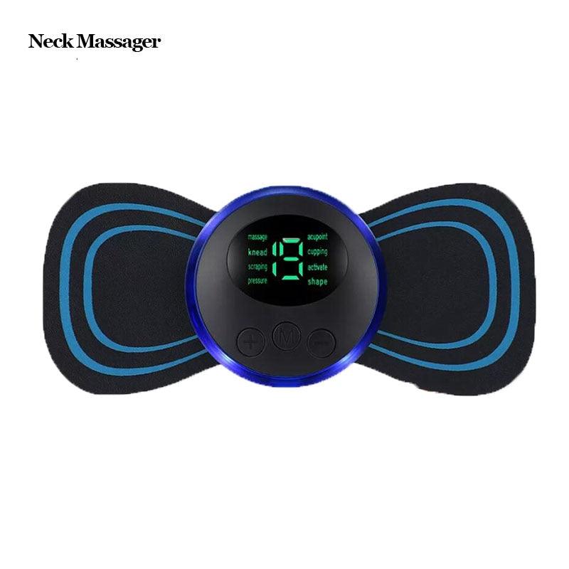 EMS Neck Massager Mini Electric Pulse Cervical Back Muscle Pain Relief Spine Massage Pads - Imperio Js