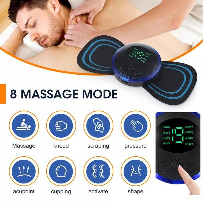 EMS Neck Massager Mini Electric Pulse Cervical Back Muscle Pain Relief Spine Massage Pads - Imperio Js