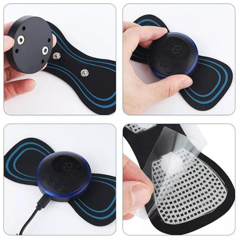 EMS Neck Massager Mini Electric Pulse Cervical Back Muscle Pain Relief Spine Massage Pads - Imperio Js