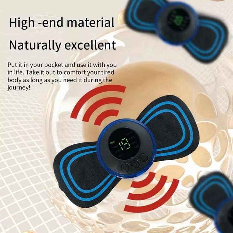 EMS Neck Massager Mini Electric Pulse Cervical Back Muscle Pain Relief Spine Massage Pads - Imperio Js