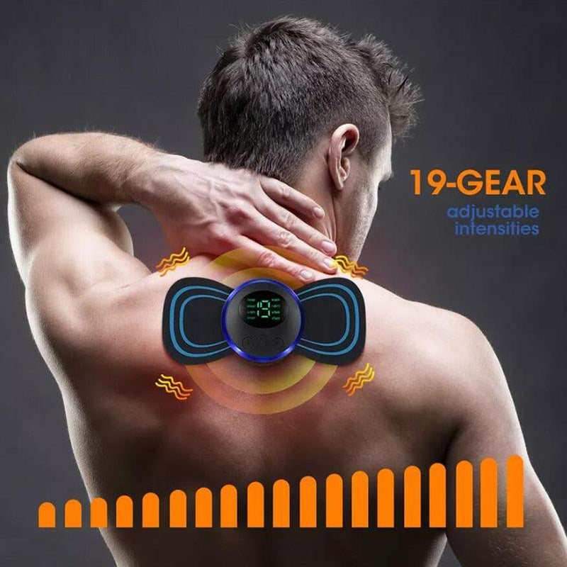 EMS Neck Massager Mini Electric Pulse Cervical Back Muscle Pain Relief Spine Massage Pads - Imperio Js