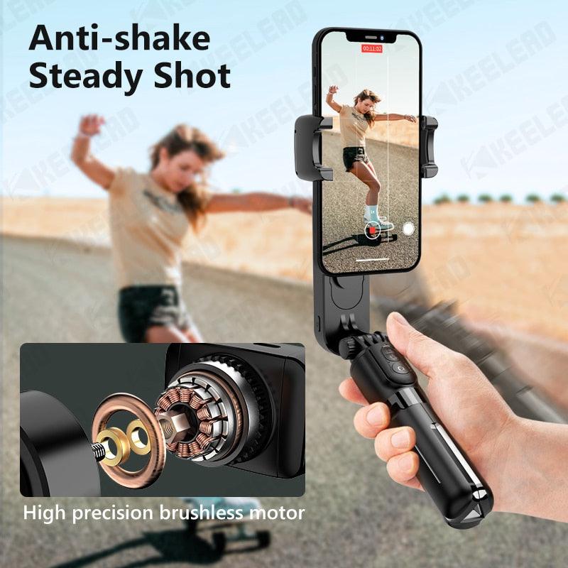 Gimbal Stabilizer Selfie Stick Tripod with Fill Light Wireless Bluetooth for HUAWEI Xiaomi IPhone 13 Cell Phone Smartphone - Imperio Js