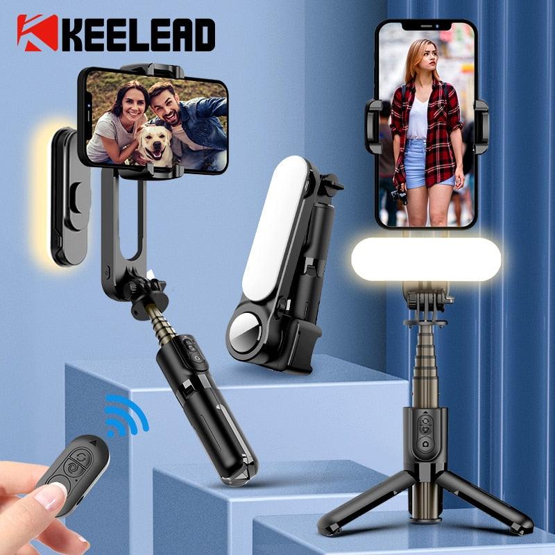 Gimbal Stabilizer Selfie Stick Tripod with Fill Light Wireless Bluetooth for HUAWEI Xiaomi IPhone 13 Cell Phone Smartphone - Imperio Js